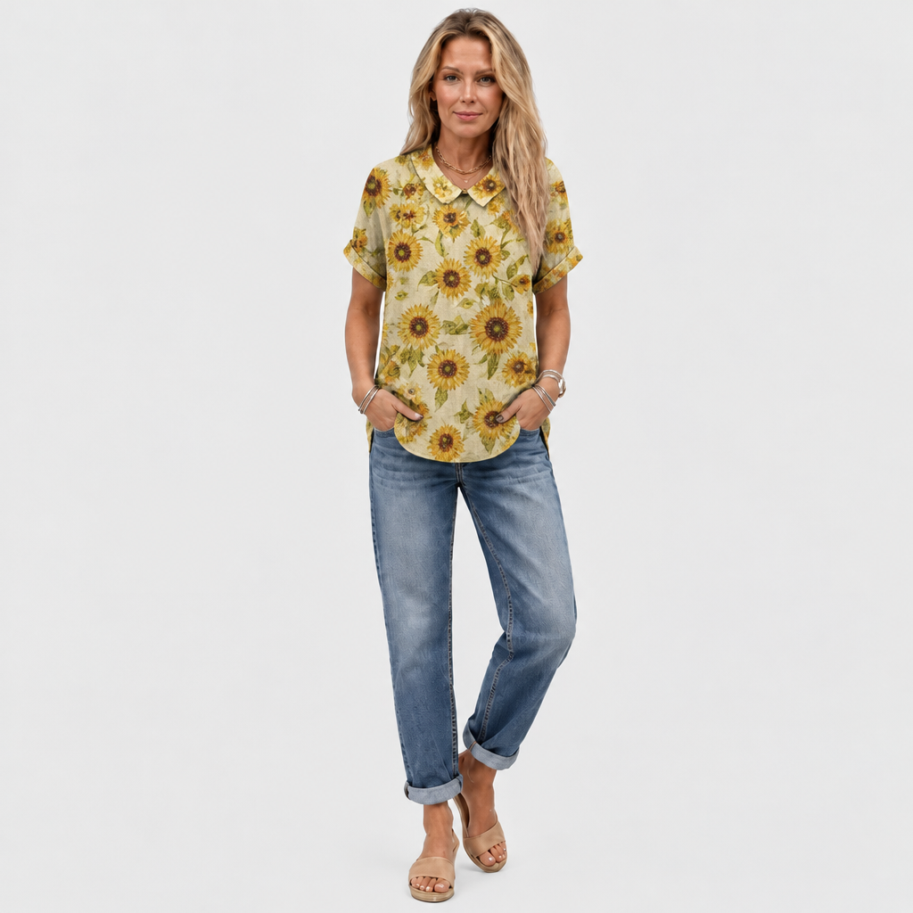 Maine | Sunflower Collared Top
