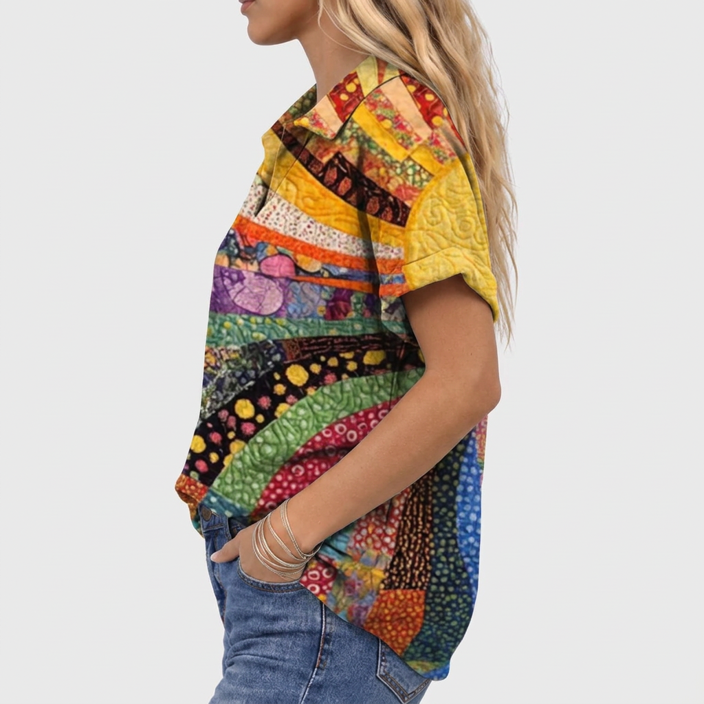 Elle | Sunburst Collared Top