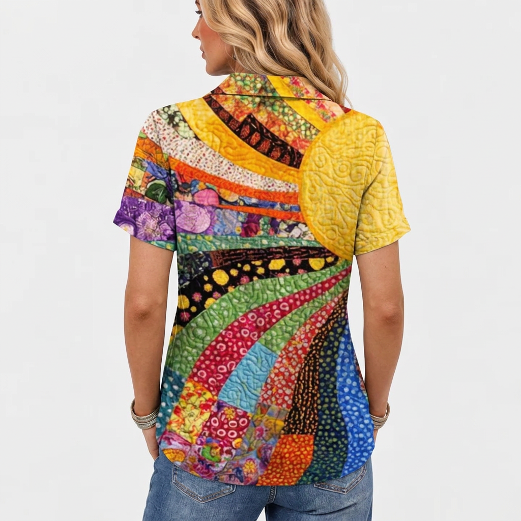 Elle | Sunburst Collared Top