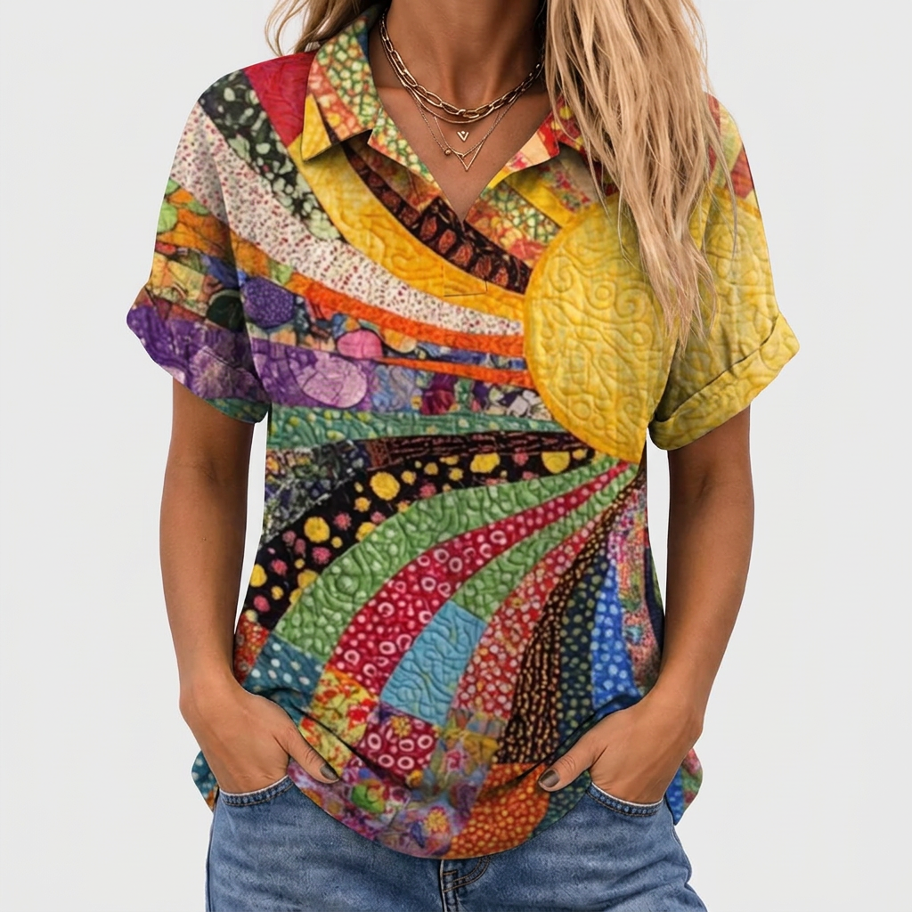 Elle | Sunburst Collared Top