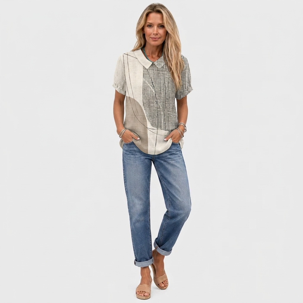 Lana | Abstract Collared Top