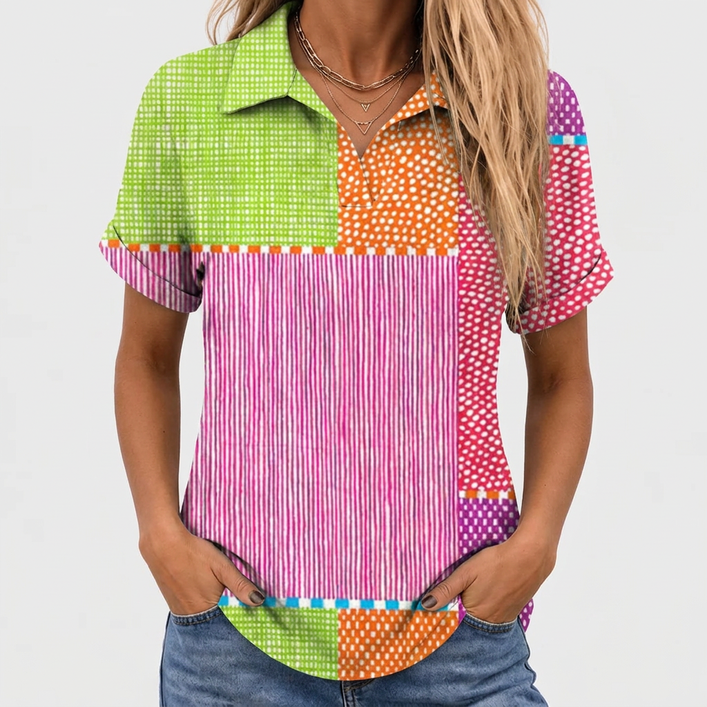 Tess | Patchwork Collared Top