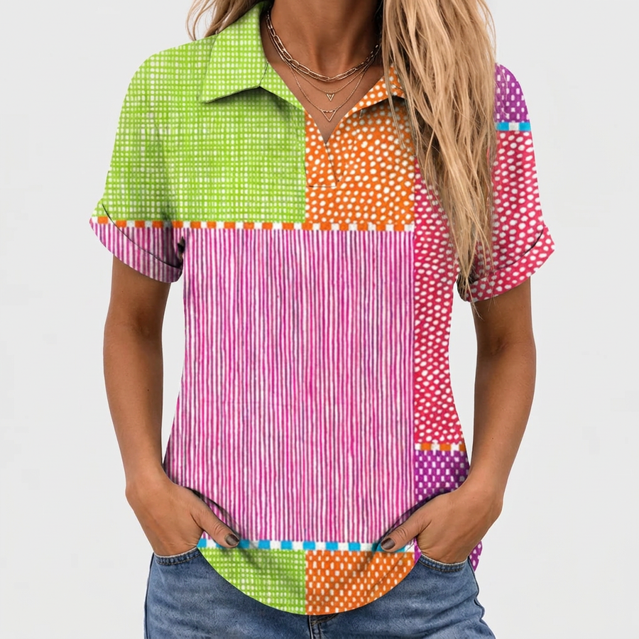 Tess | Patchwork Collared Top