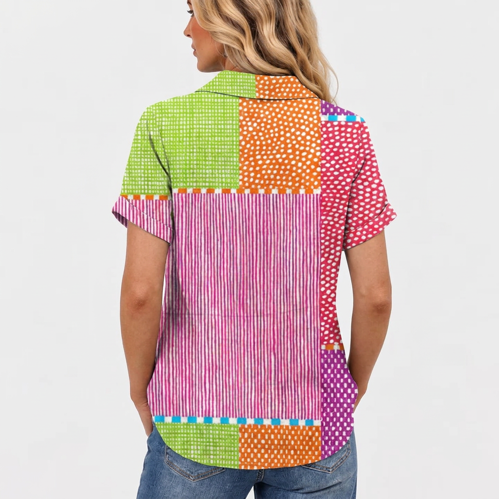 Tess | Patchwork Collared Top