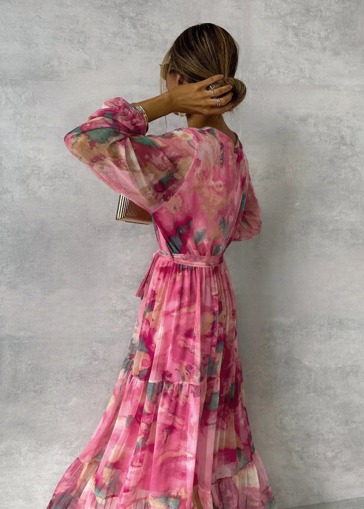 Rosalie | Long Sleeve Floral Wrap Dress