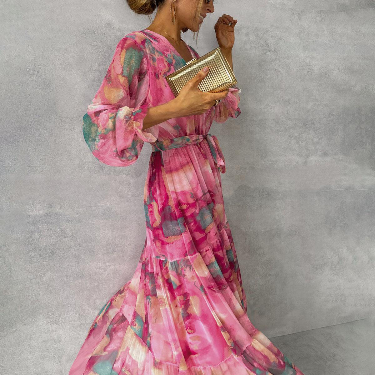 Rosalie | Long Sleeve Floral Wrap Dress