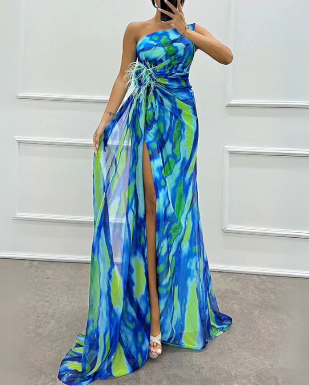 Lorna | One Shoulder Draped Maxi Dress