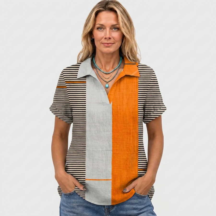 Skye | Colourblock Collared Top