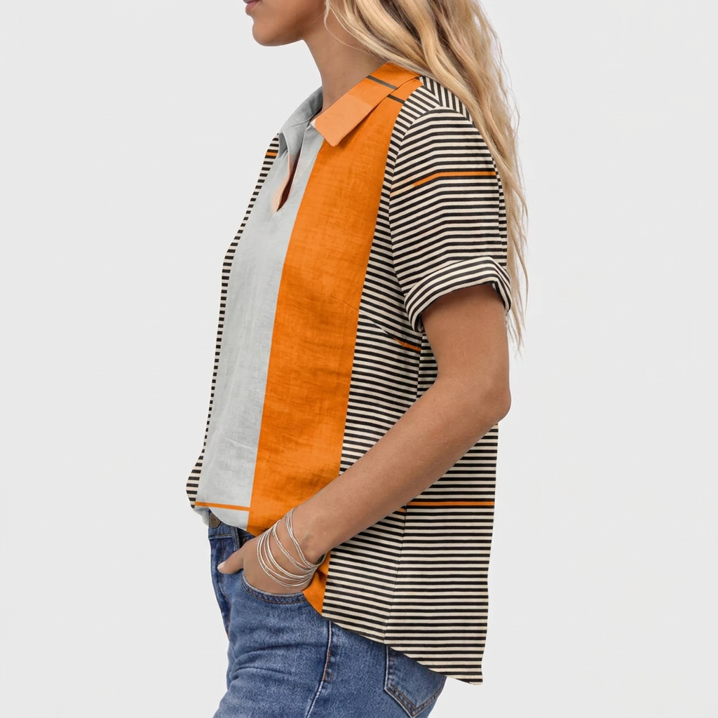Skye | Colourblock Collared Top