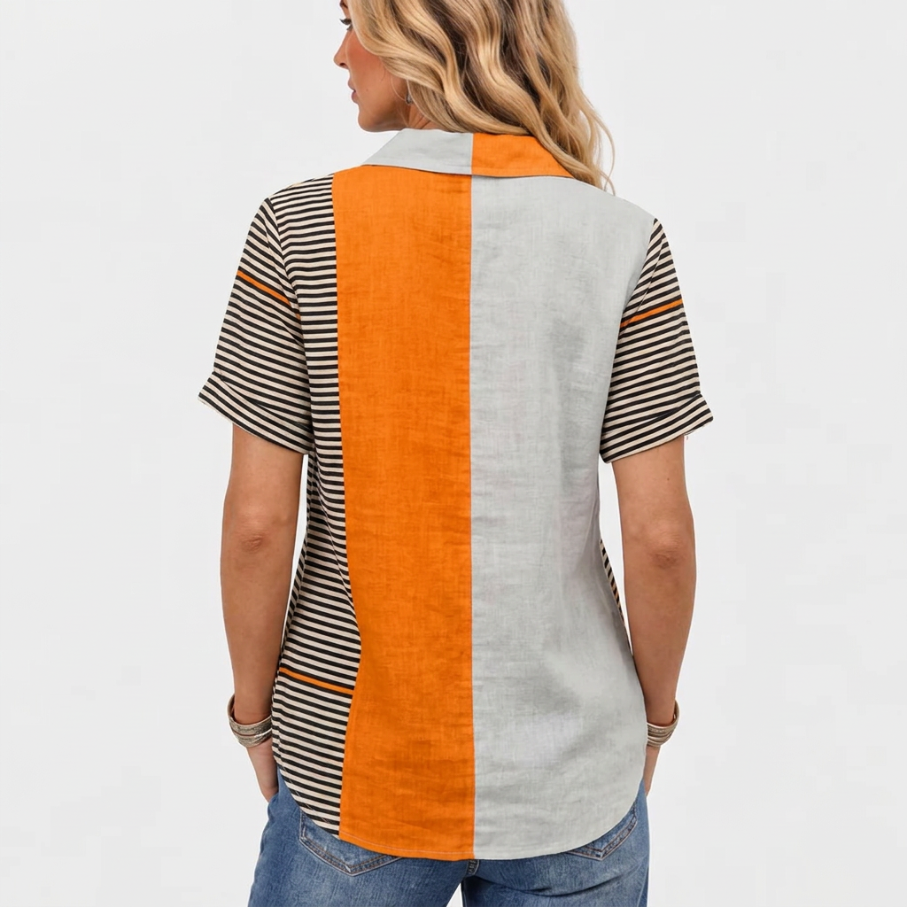 Skye | Colourblock Collared Top