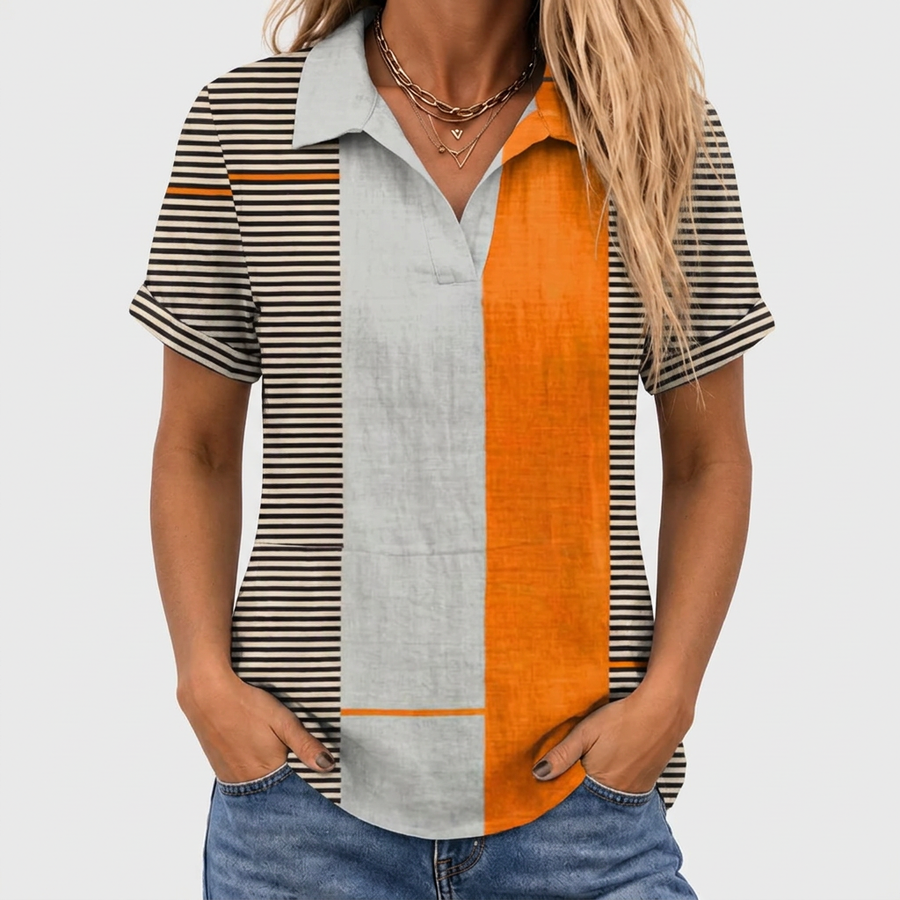 Skye | Colourblock Collared Top