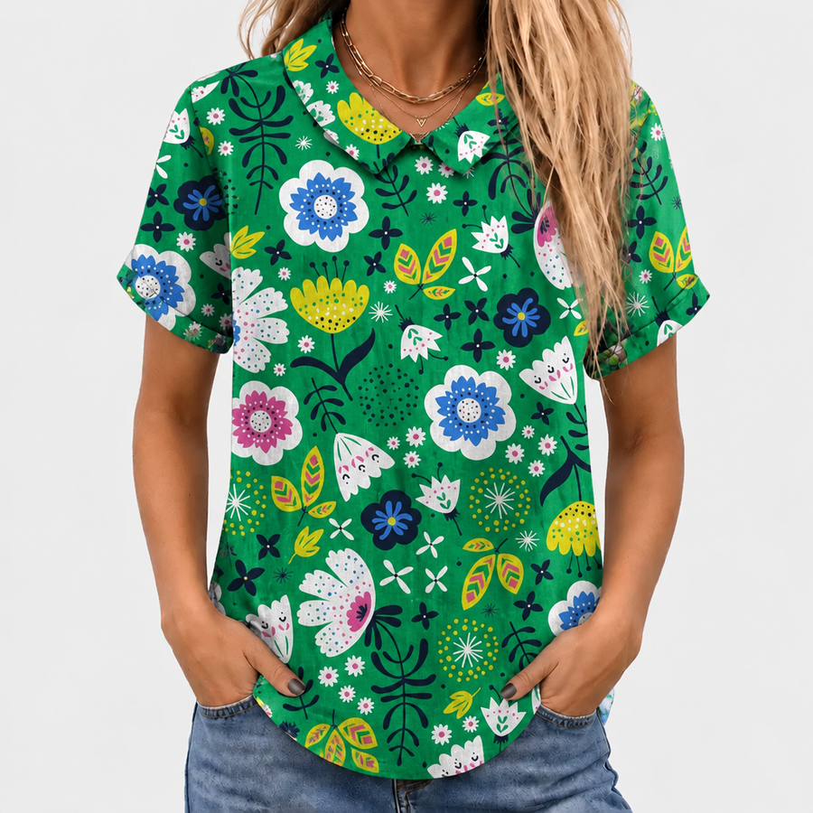Maya | Garden Collared Top