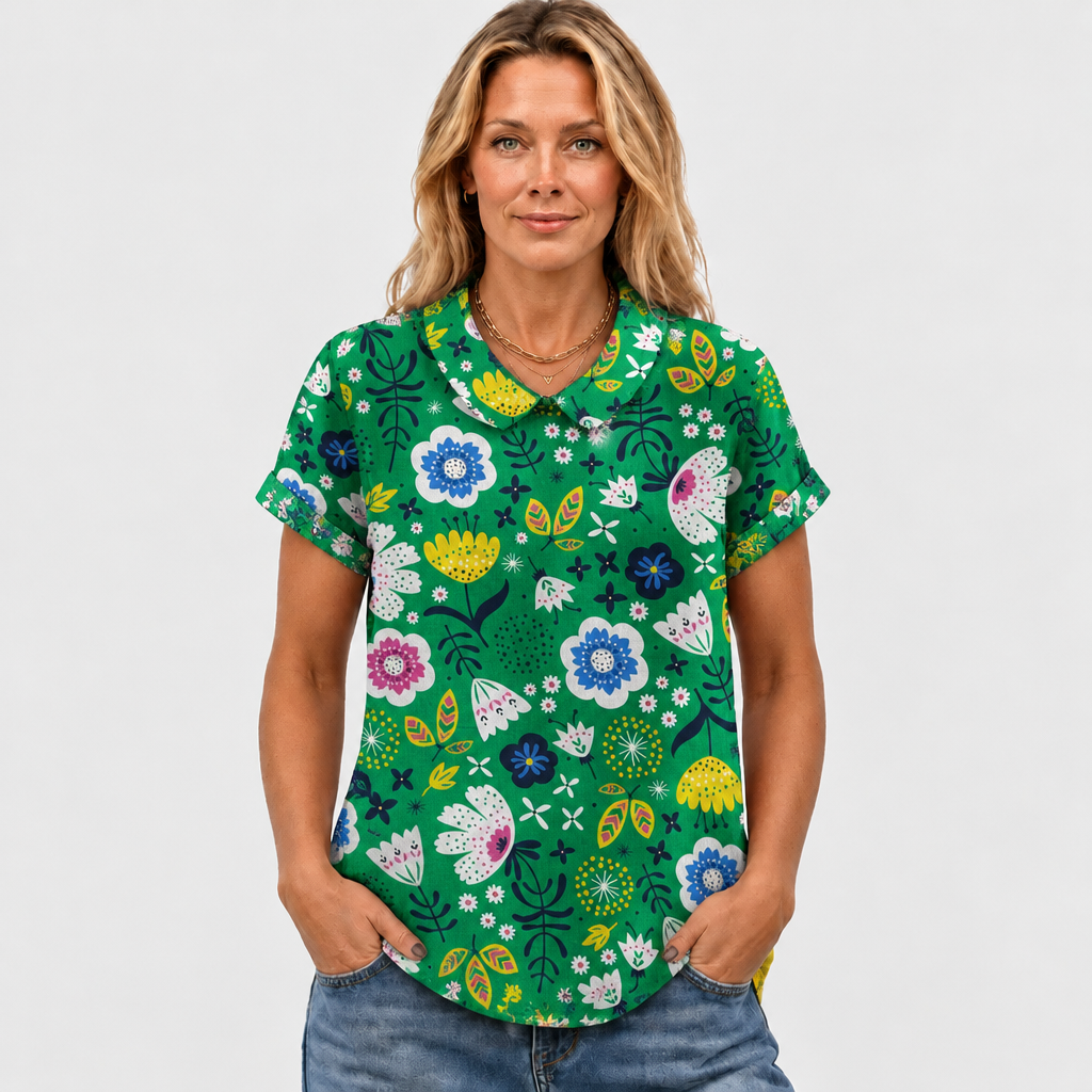 Maya | Garden Collared Top