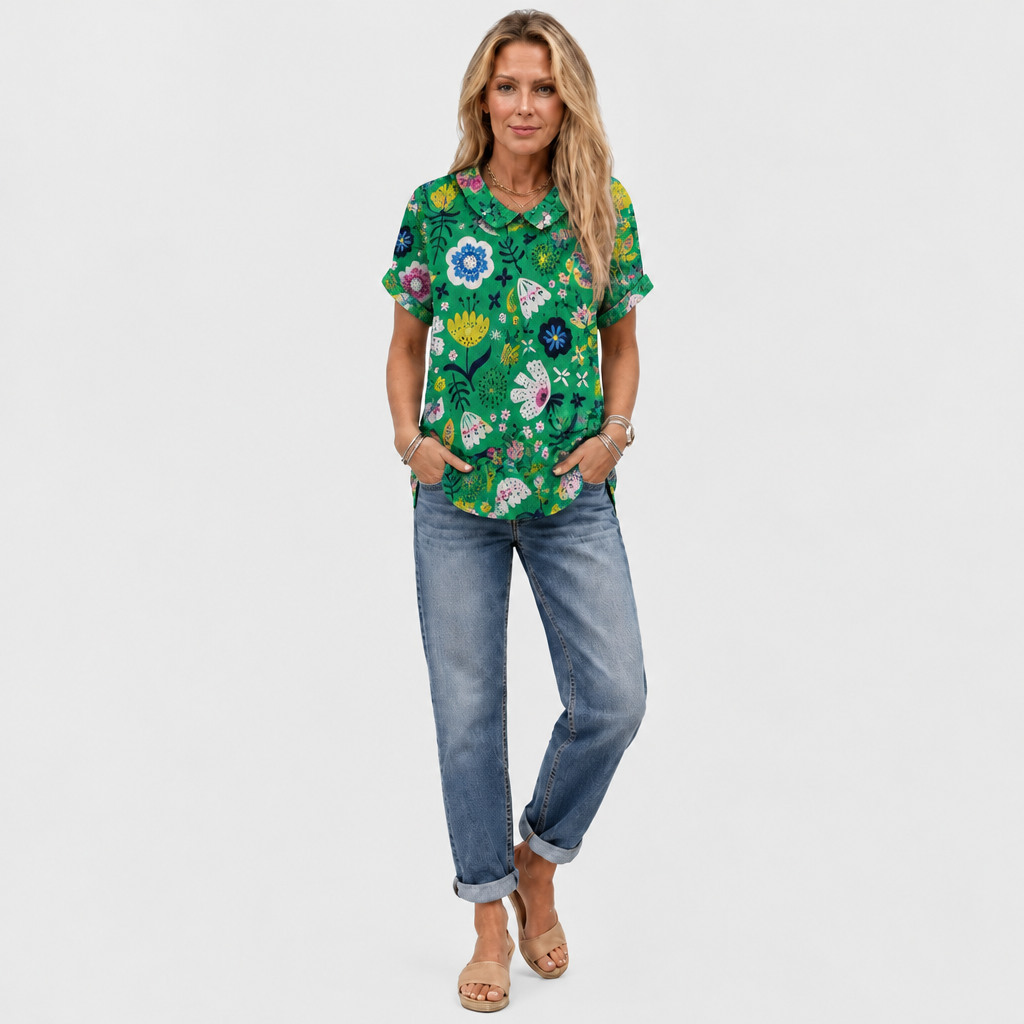 Maya | Garden Collared Top
