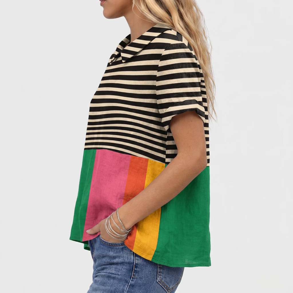 Brea | Colourblock Collared Top
