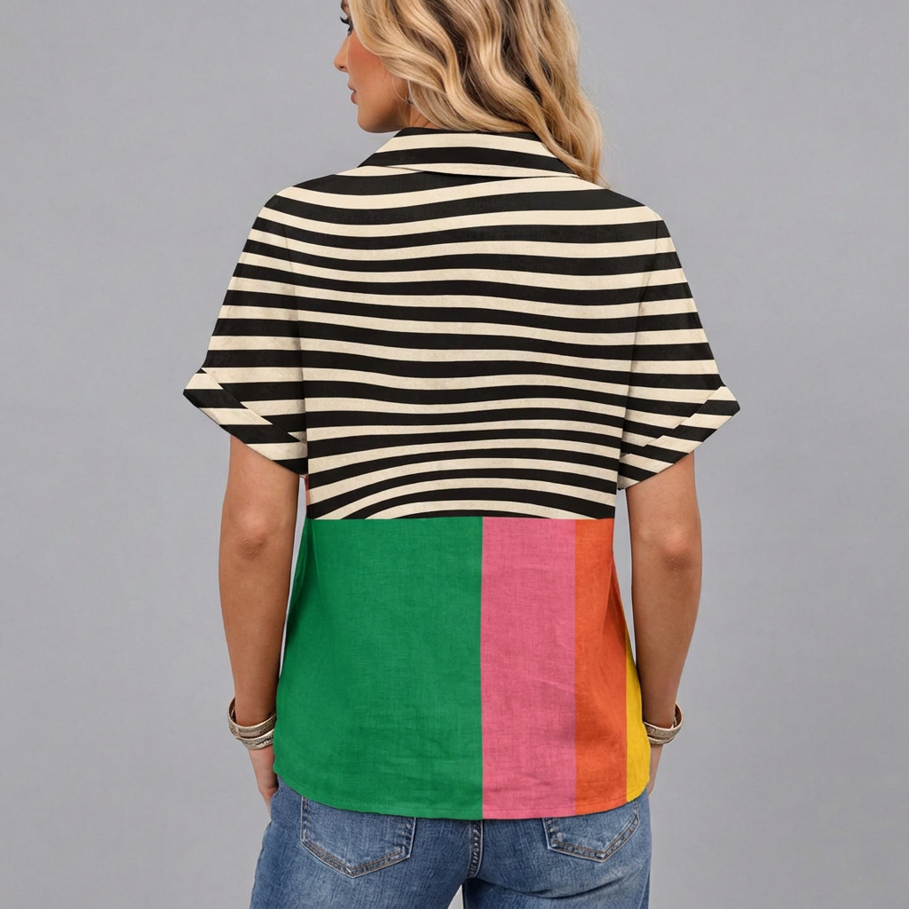 Brea | Colourblock Collared Top