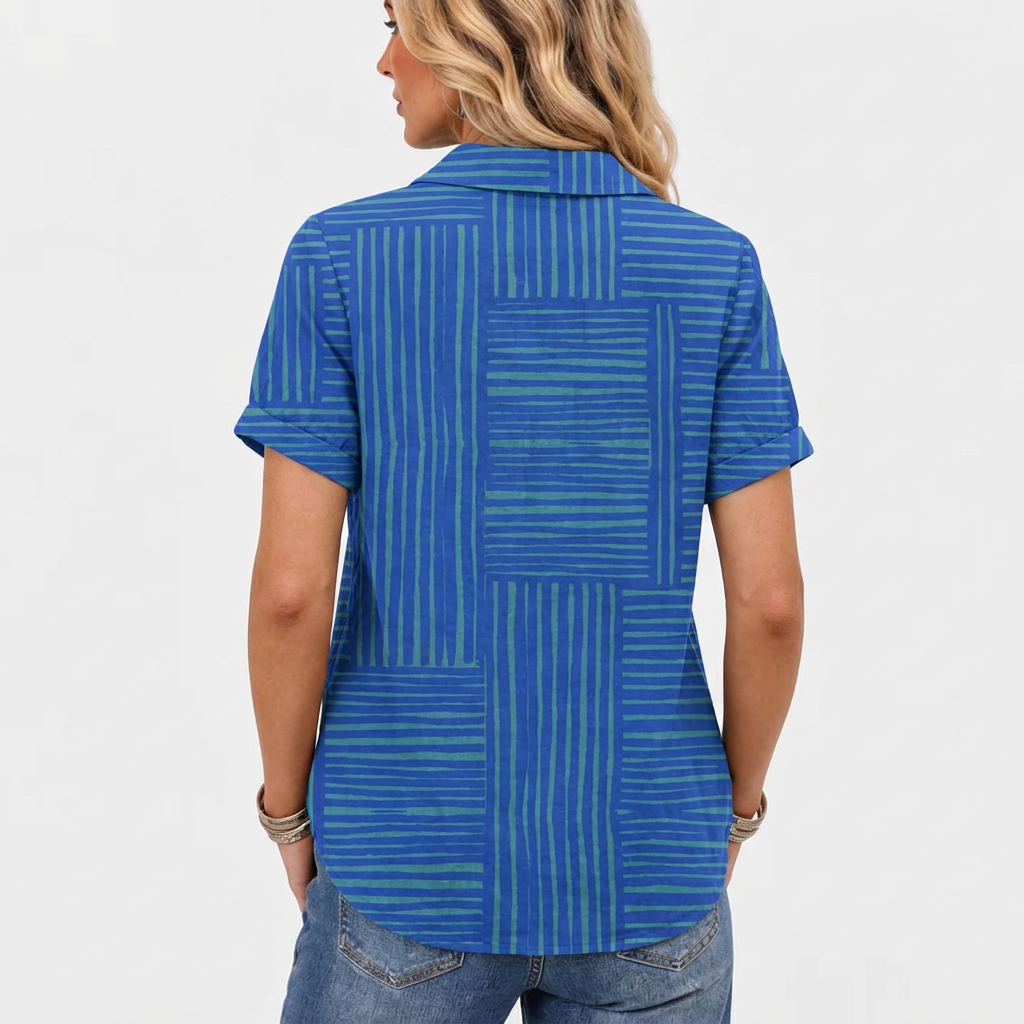 Liv | Geometric Collared Top