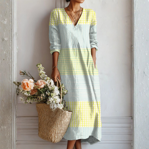 Olivia | Elegant Linen Dress in Natural Style