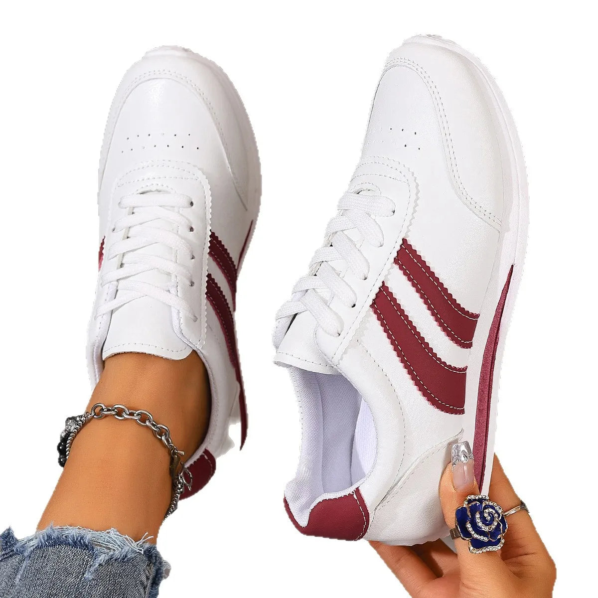 Flynn | Cross-Band Lace-Up Sneakers