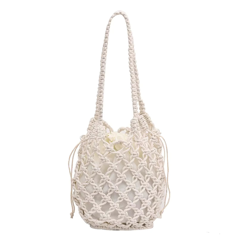 Casandra | Woven Drawstring Shoulder Bag
