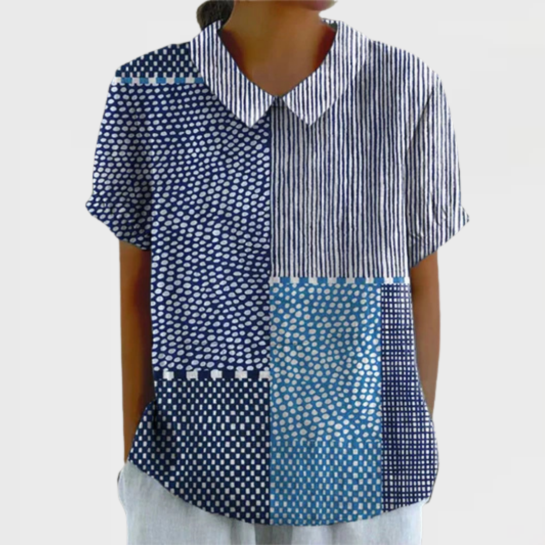 Celia | Patchwork Print Shirt