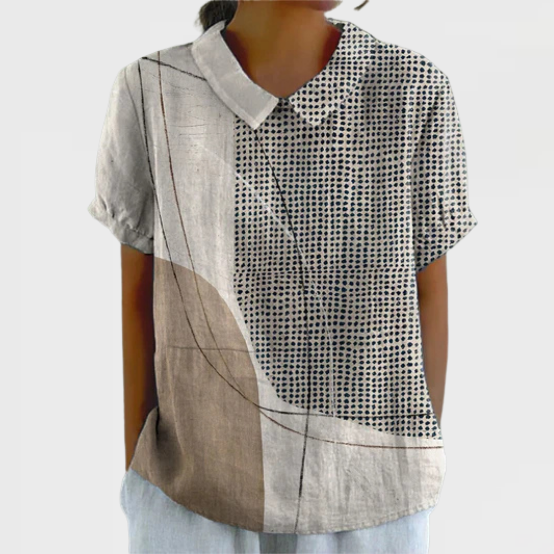 Lana | Abstract Dots and Lines Shirt