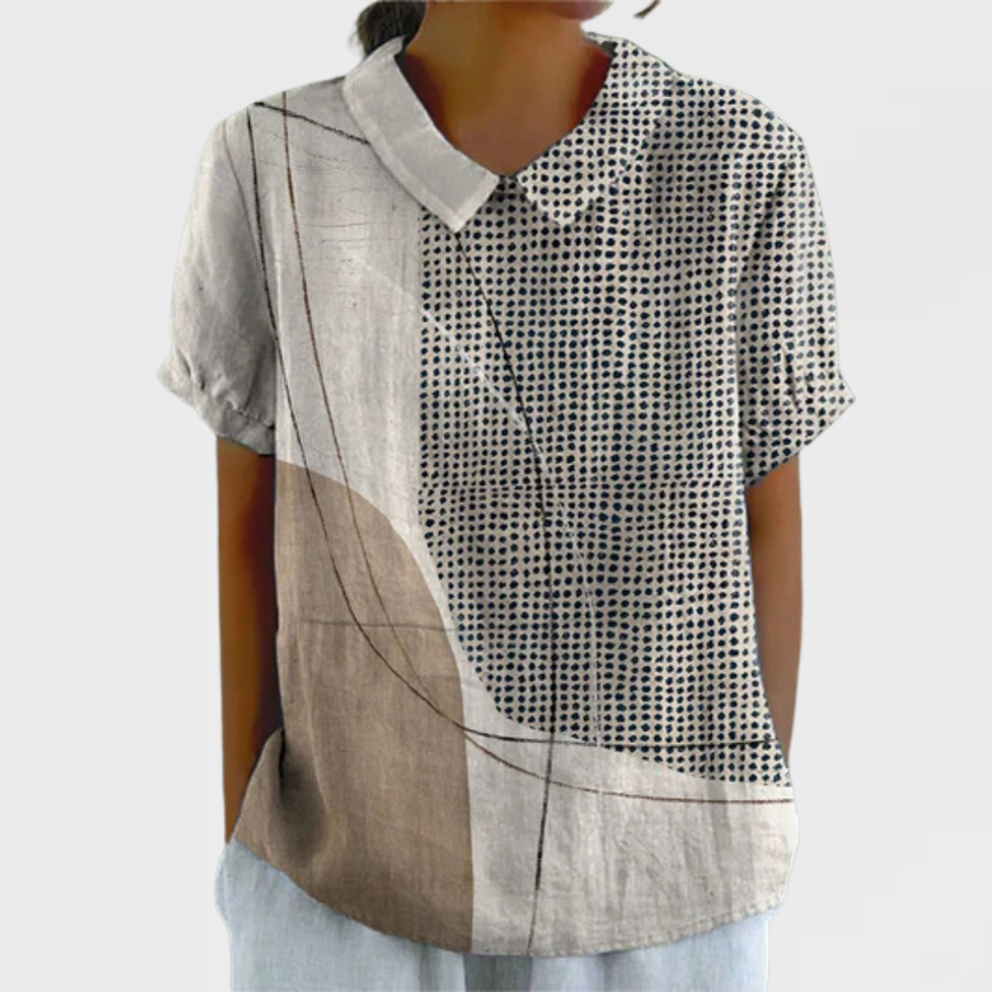 Lana | Abstract Dots and Lines Shirt