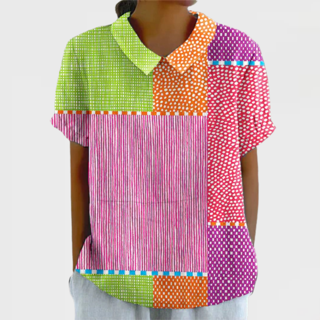 Tess | Colourful Patchwork Shirt