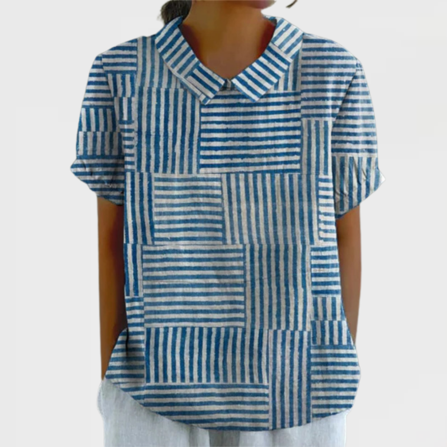 Gia | Patchwork Collared Top
