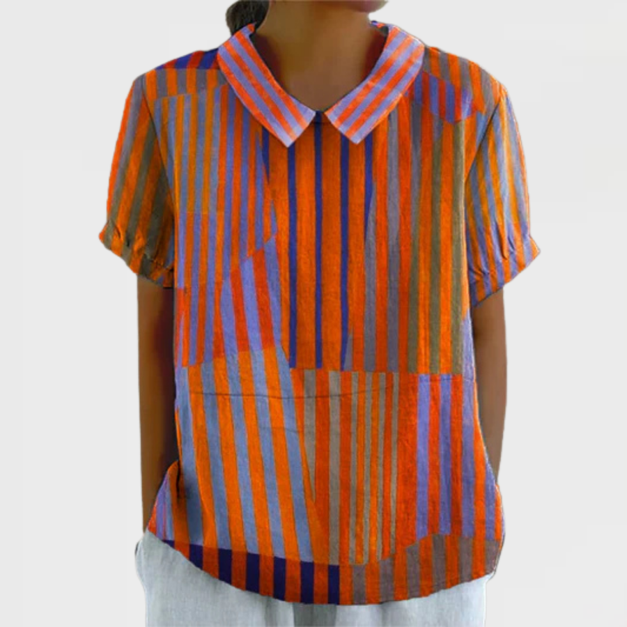 Rose | Geometric Striped Shirt