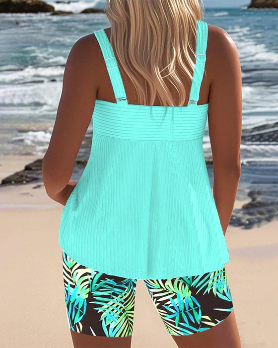 Dalia | Ribbed Tankini with Shorts