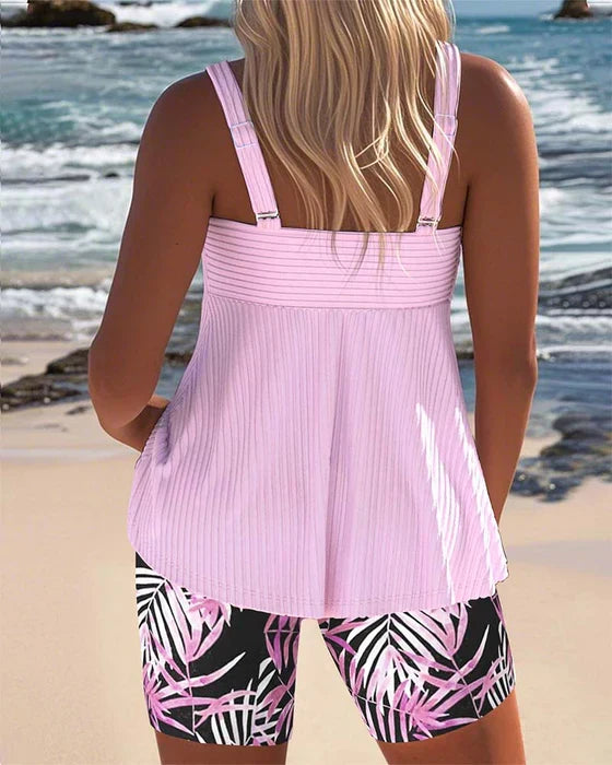 Dalia | Ribbed Tankini with Shorts