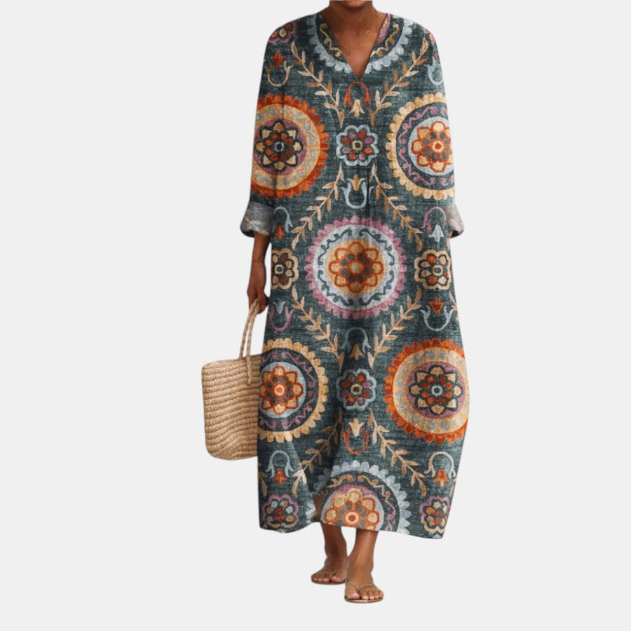 Ella | Stylish Geometric Midi Dress