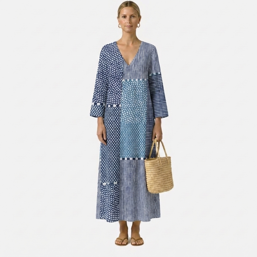 Esra | Elegant Floral Dress in Natural Style