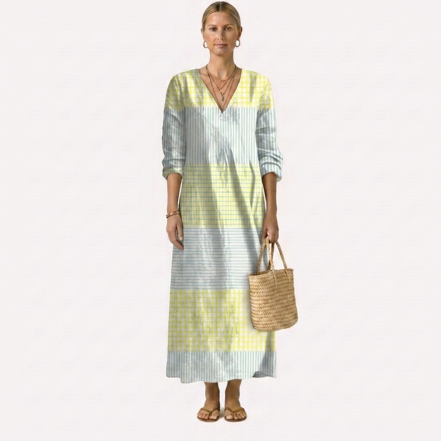 Olivia | Elegant Linen Dress in Natural Style