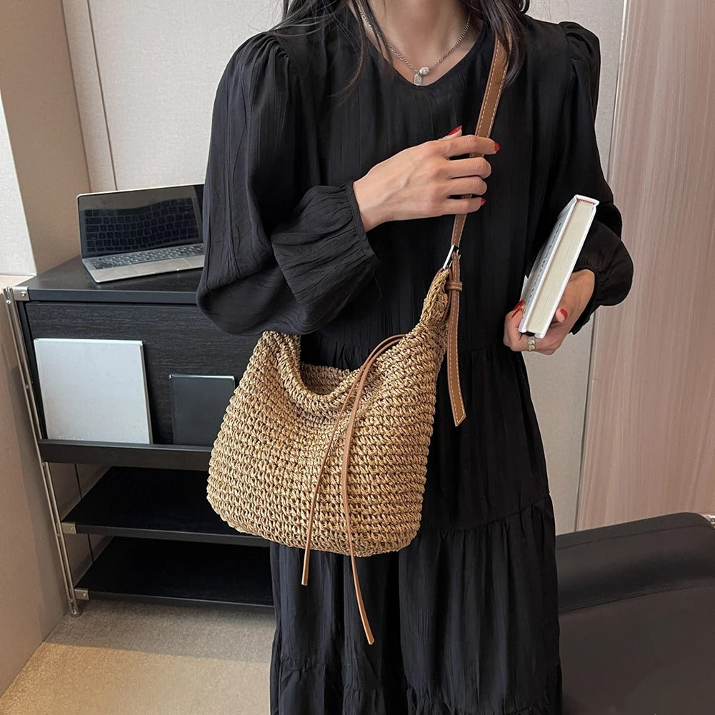 Marisol | Woven Raffia Crossbody Bag