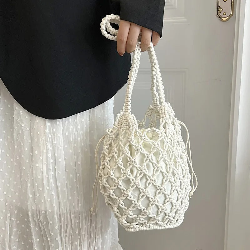 Casandra | Woven Drawstring Shoulder Bag