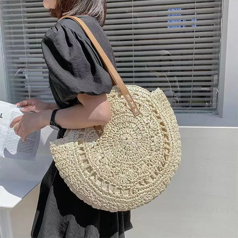Adriana | Round Woven Raffia Bag