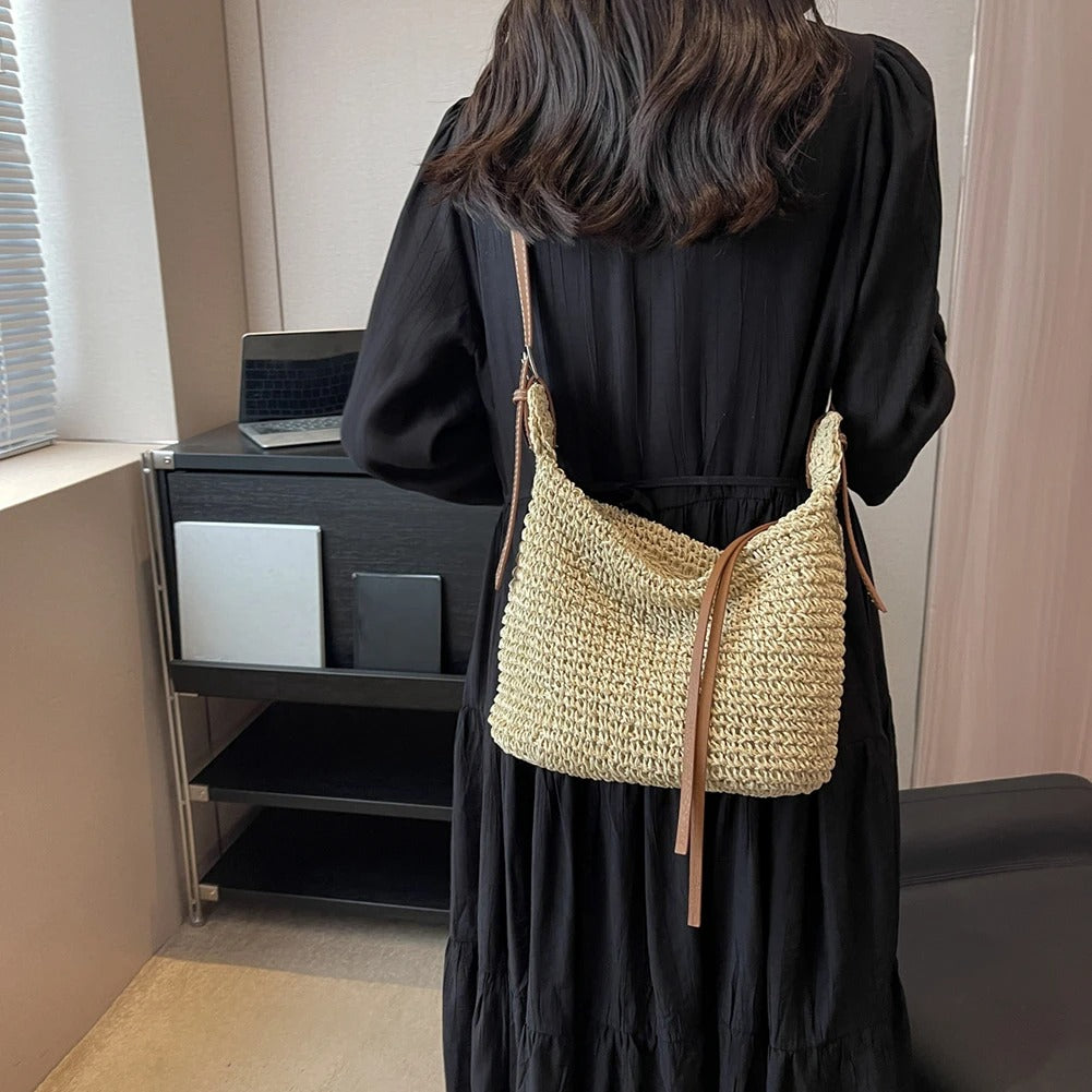 Marisol | Woven Raffia Crossbody Bag