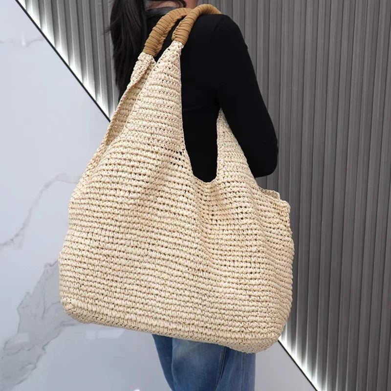 Soledad | Woven Raffia Shoulder Strap Bag