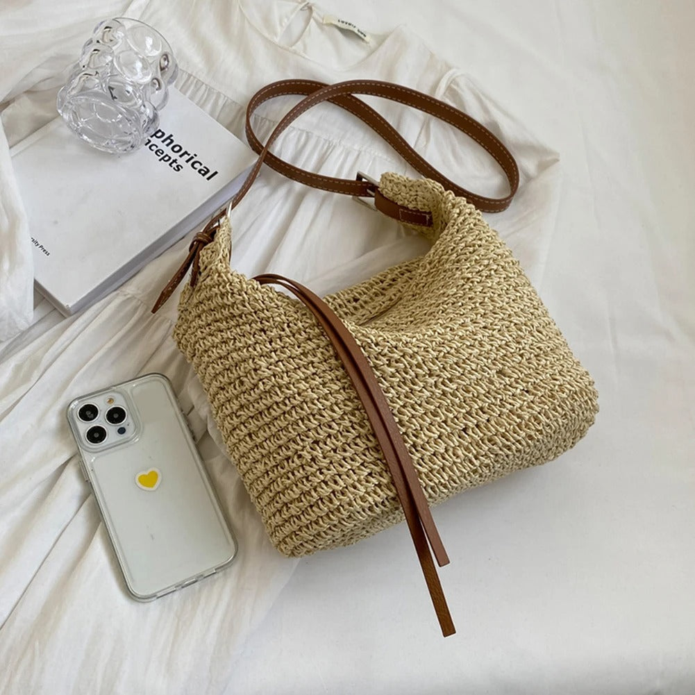 Marisol | Woven Raffia Crossbody Bag