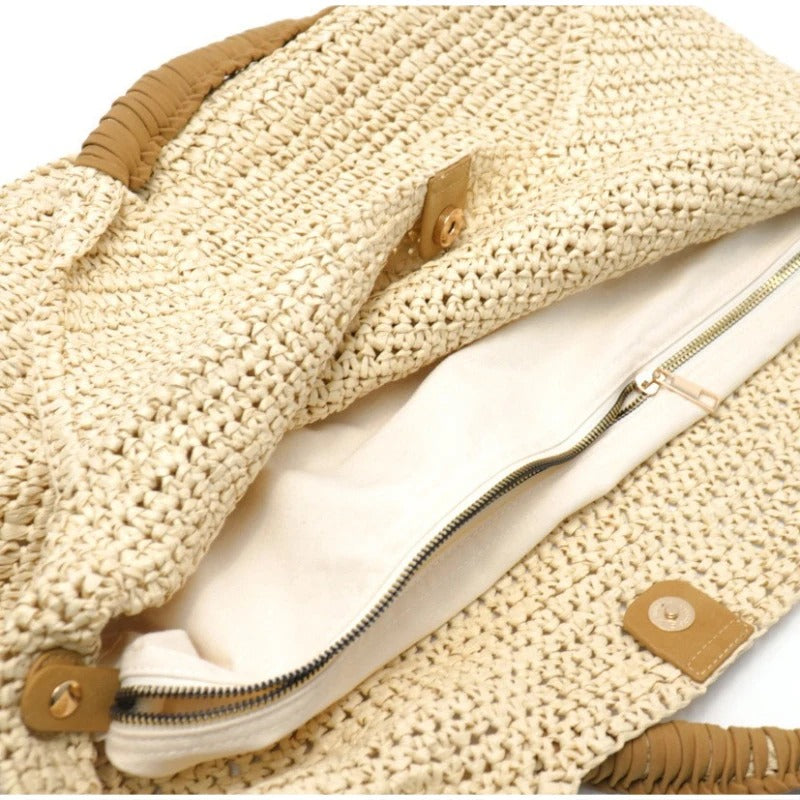 Soledad | Woven Raffia Shoulder Strap Bag