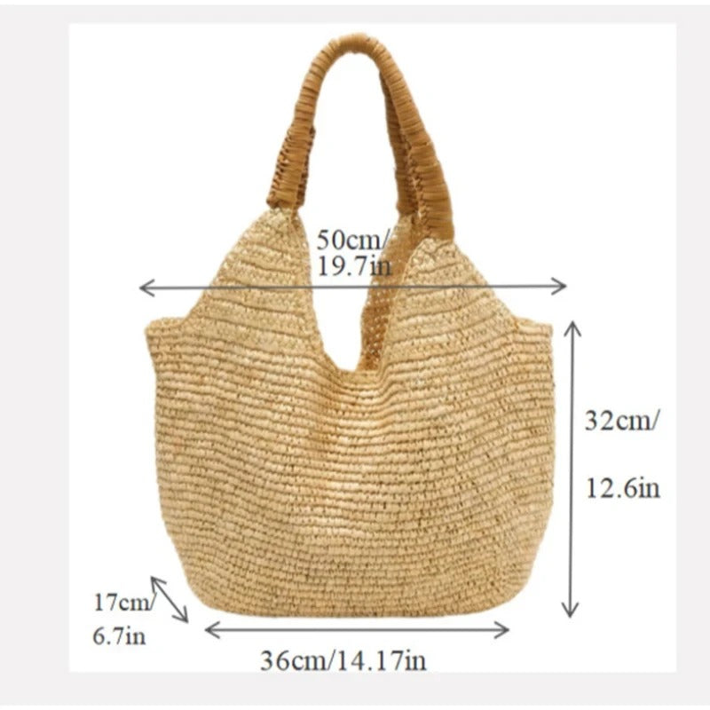 Soledad | Woven Raffia Shoulder Strap Bag