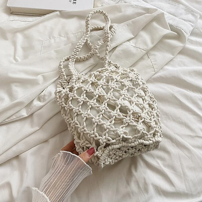 Casandra | Woven Drawstring Shoulder Bag
