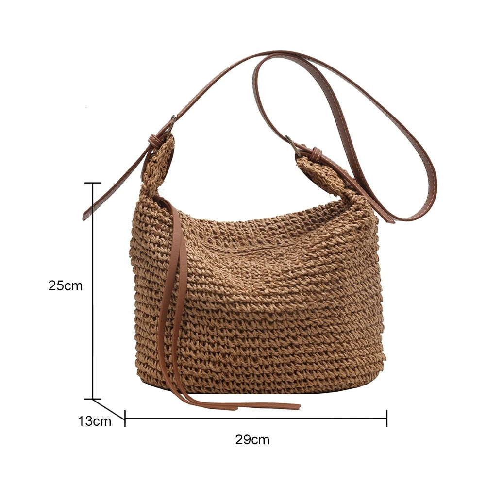 Marisol | Woven Raffia Crossbody Bag