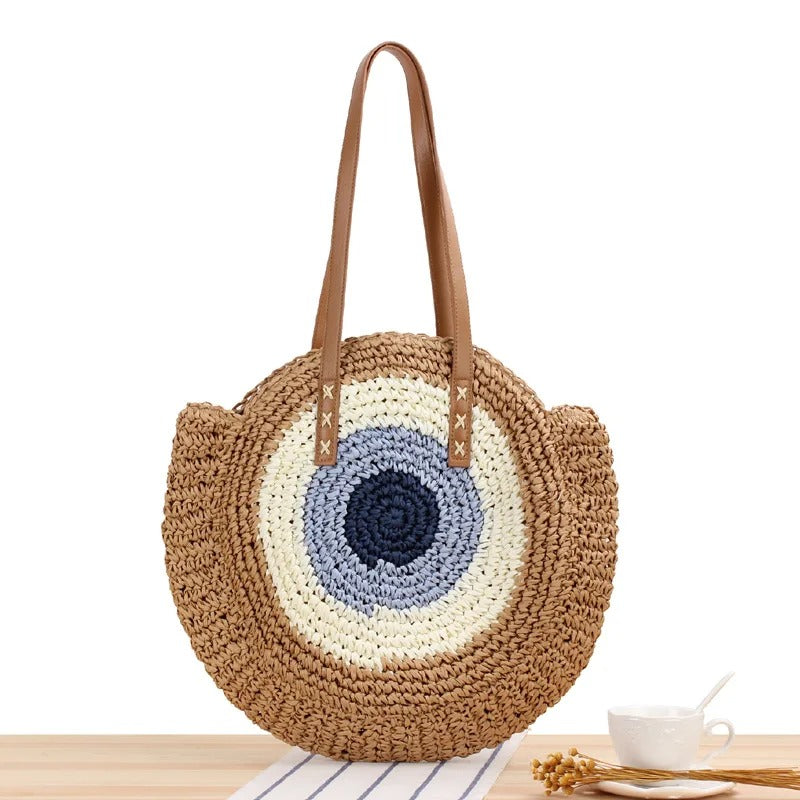Adriana | Round Woven Raffia Bag