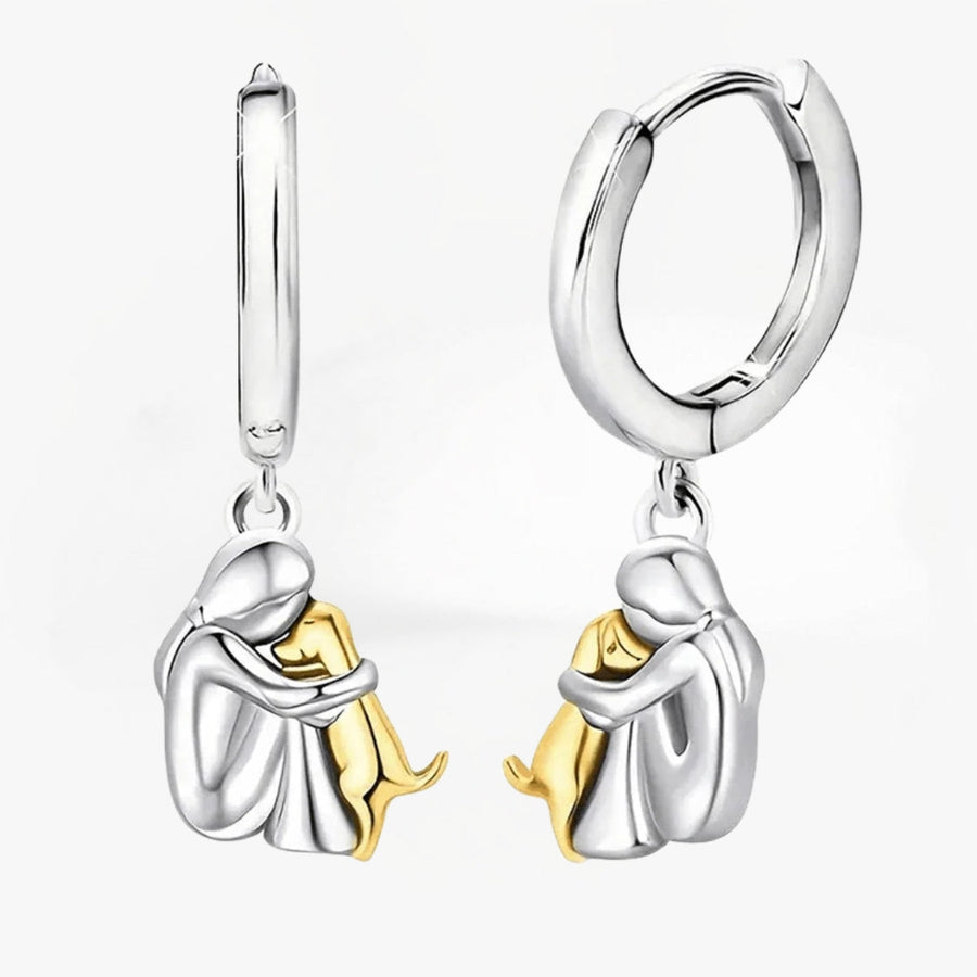 Seleno | Dog Icon Earrings with Round Closure